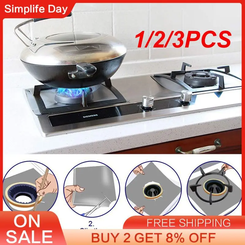 

1/2/3 шт. крышка газовой плиты, легко чистящаяся ткань с покрытием из стекловолокна, крышка газовой горелки, защитный коврик для газовой плиты
