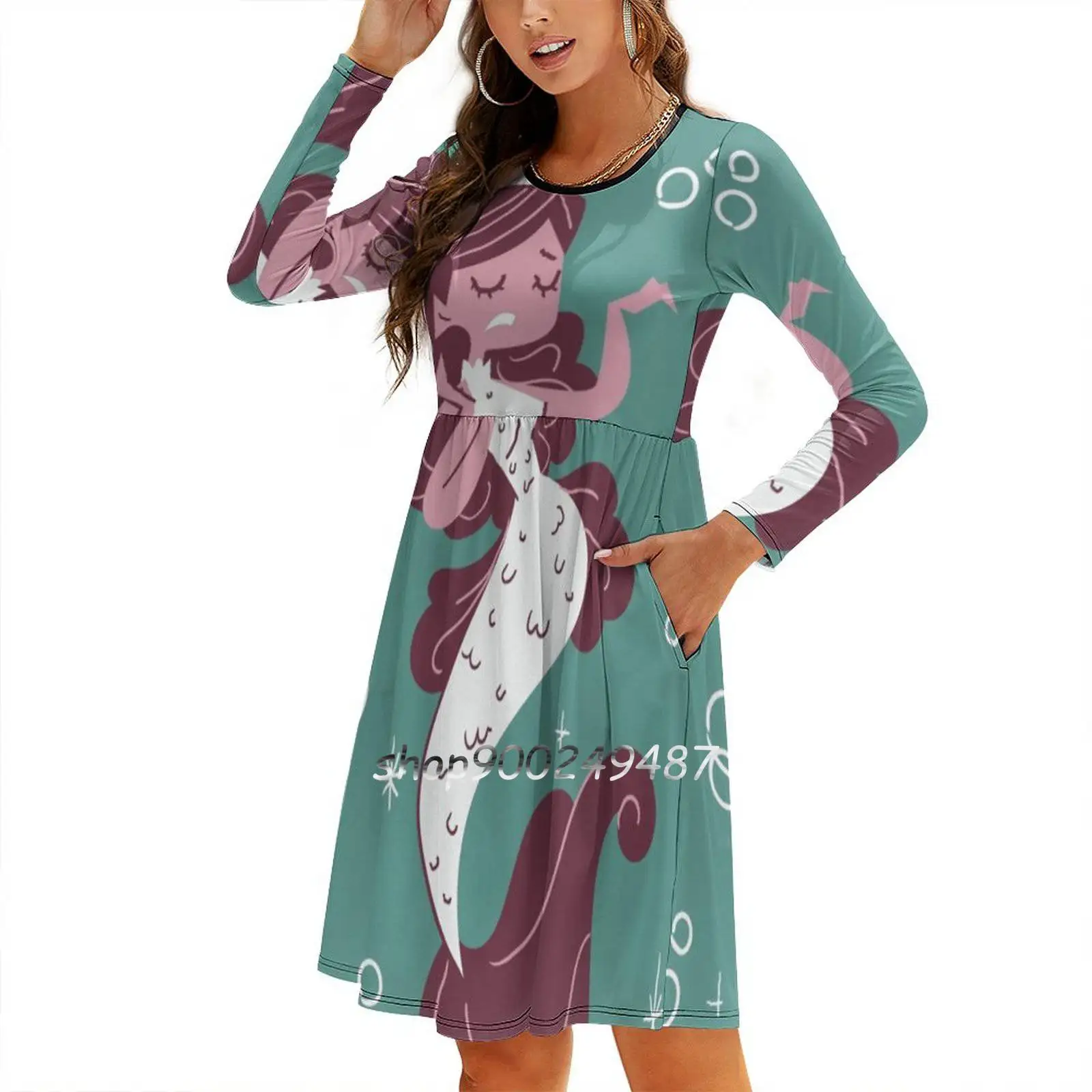 Платье-Русалка Женское ТРАПЕЦИЕВИДНОЕ приталенное милое платье принцессы с