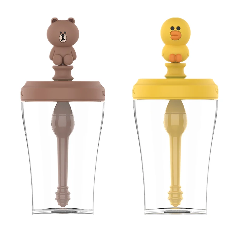 

Line Friends Original 430Ml Anime Brown Bear Sally Cartoon Straw Cup with Straws Lid Kawaii Plastic Reusable Travel Portable Mug