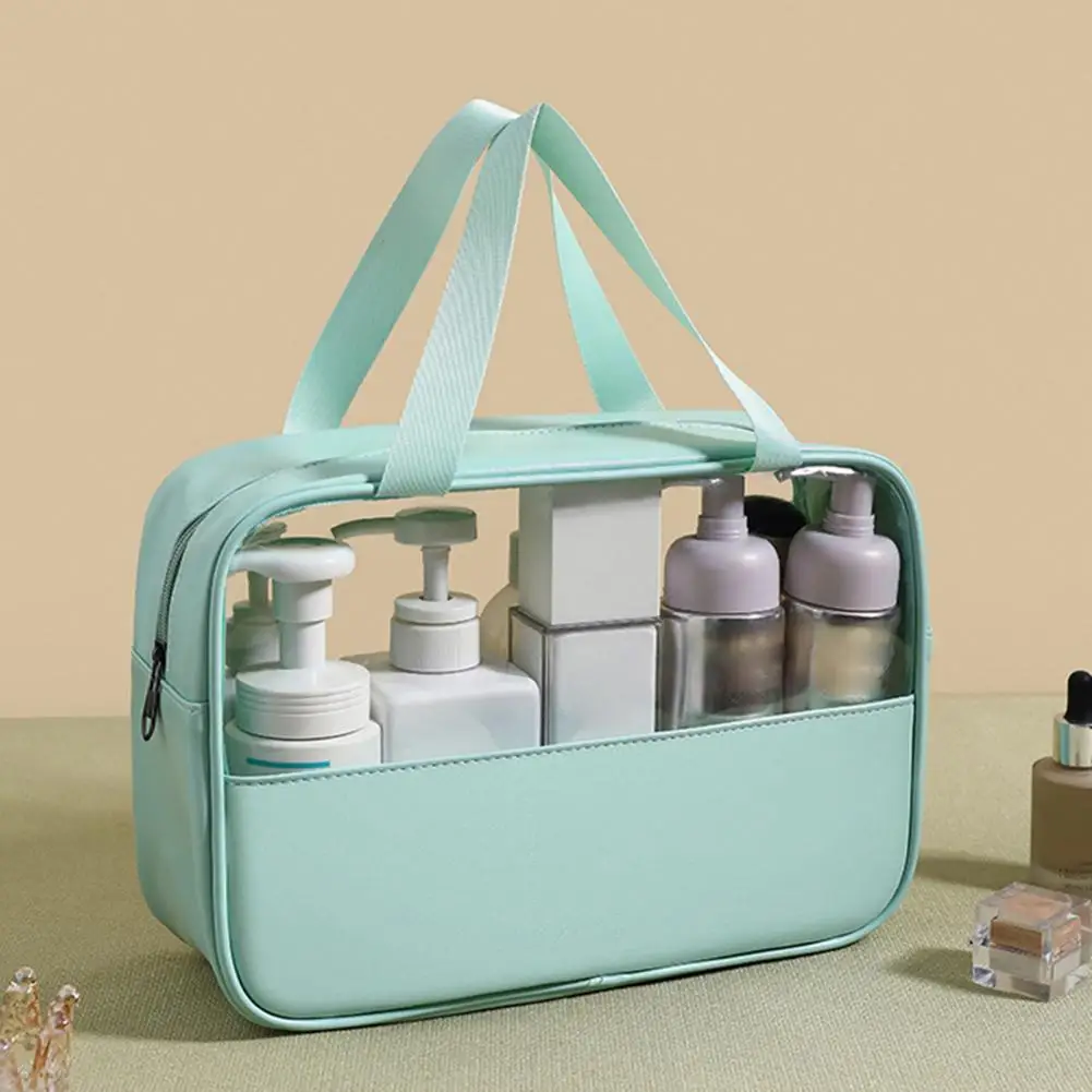 

Практичный гладкий легкий прозрачный лоскутный цветной водонепроницаемый чехол на молнии для хранения макияжа для деловых поездок