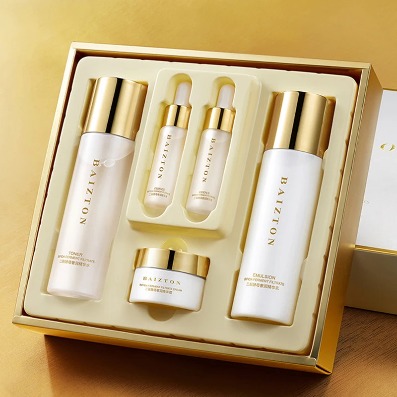 

Набор для ухода за кожей лица с сужением пор, антивозрастная Сыворотка для лица, лосьон, дрожжевой крем для лица, крем для морщин, восстанавл...