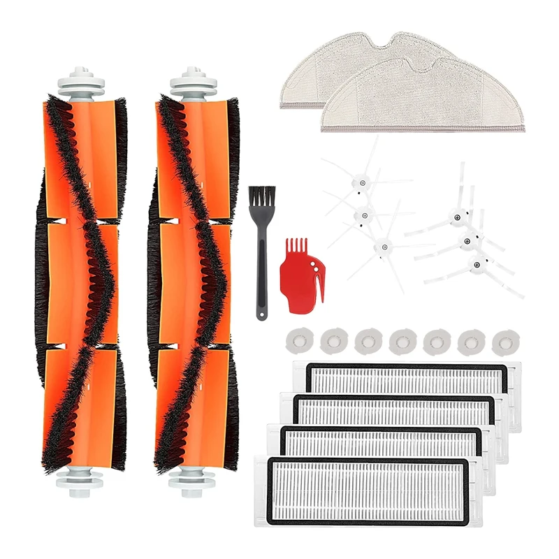 

New 23Pcs Filter Main Brush Mop Cloth For Xiaomi Robot Vacuum Mijia Roborock E25 E4 S5 S6 E35 S50 Vacuum Cleaner Accessories