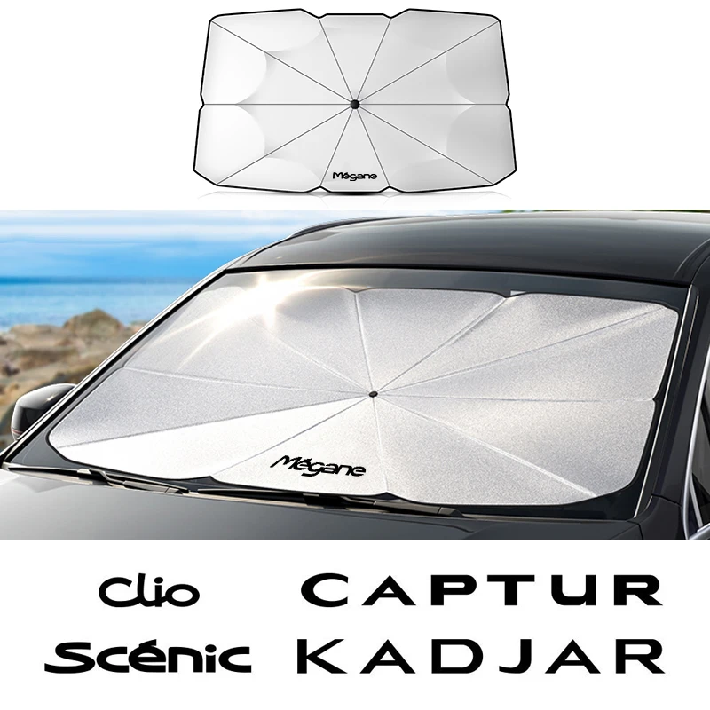 

Car sun vieor front windshield Foldable Car Sunshade For Renault Clio 4 Kangoo Trafic Modus Kwid Espace Master Symbol Twingon