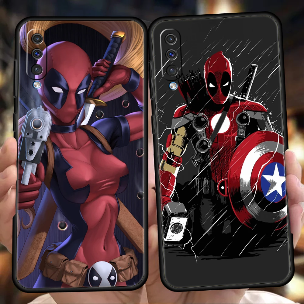 

Disney Deadpool Phone Case For Samsung Galaxy A53 A73 A33 A23 A13 A12 A22 A02 A50 A70 A20 A10 A20S 5G Black Silicone Cover Coque