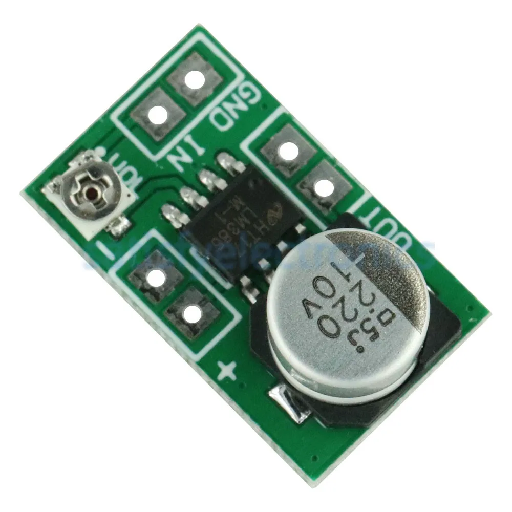 

Новая плата аудио усилителя мощности Mini LM386 DC 3 ~ 12V 5V Micro Amp модуль 750mW