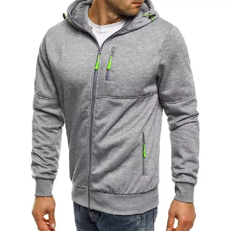 

New Men's Hoodies Casual Sports Design Spring and Autumn Winter Long-sleeved Cardigan Hooded Men's Hoodie