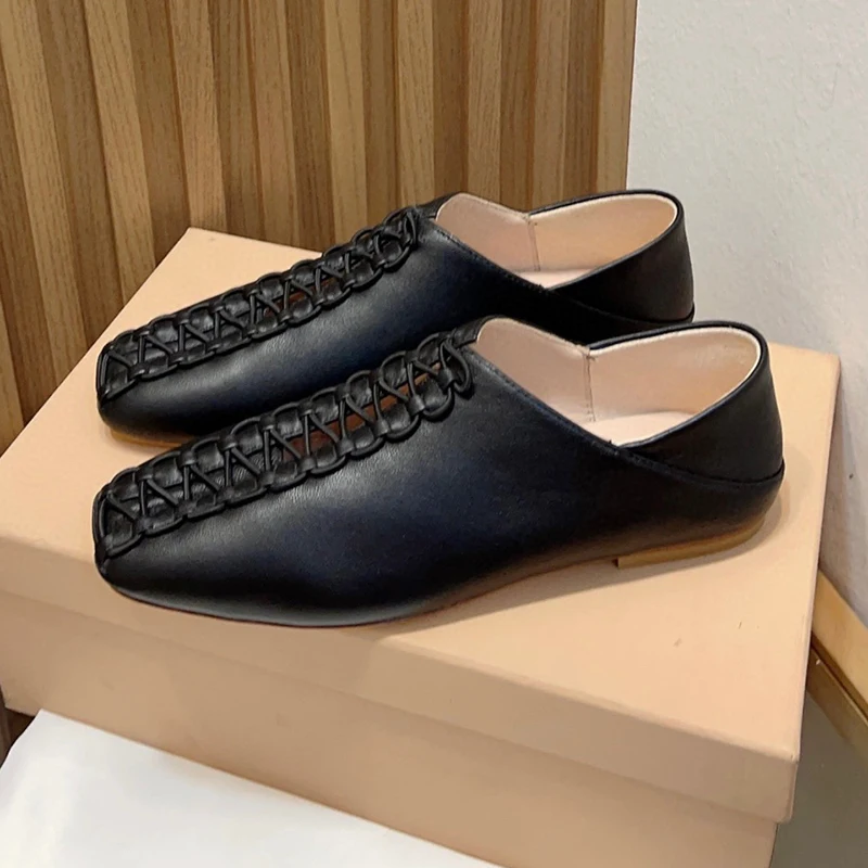 

Лоферы женские повседневные, удобная текстурная обувь для отдыха из натуральной кожи, с круглым носком, в минималистическом стиле, осень