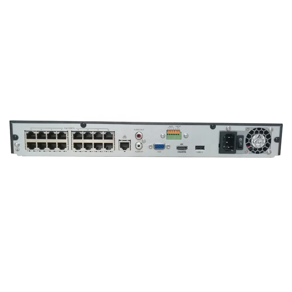 4K 16CH 8MP Full HD POE NVR With 2 SATA HDD Slot Mobile Viewing H.265 Playback IPC Access Network Video Recorder enlarge