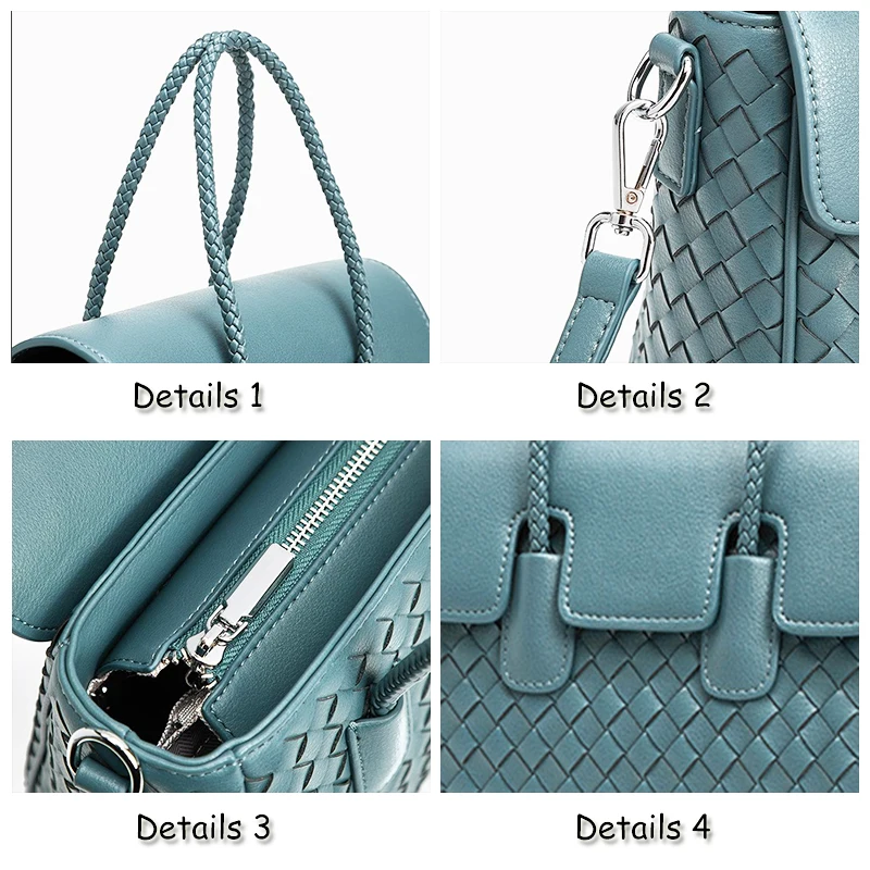 New Luxury Cowhide Leather Retro Bag Women Weave Handbags Trend Shoulder Bag Portable Fashion Female Shoulder Messenger Bags2023