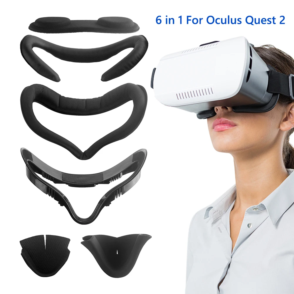 

Сменный комплект с интерфейсом для лица Oculus Quest 2, накладки на глаза для Oculus Quest 2 VR, аксессуары для очков