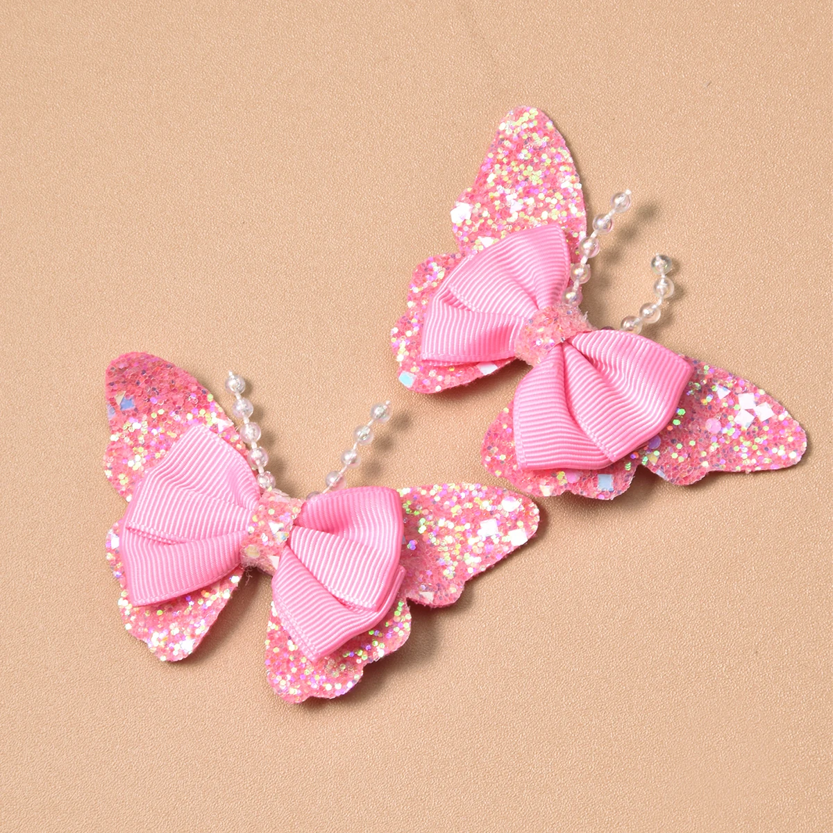 2 заколки для волос с зеленым луком и блестками Y2K