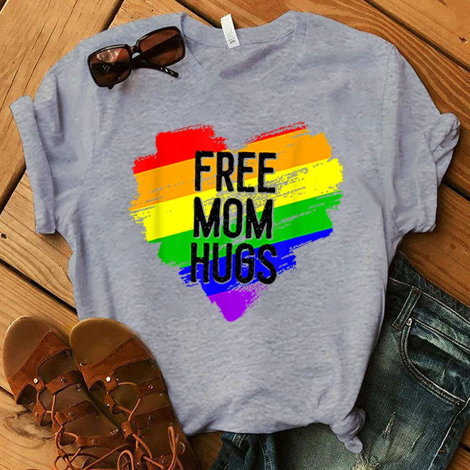 Футболка женская с рисунком Мама обнимает модный топ в Корейском стиле Харадзюку