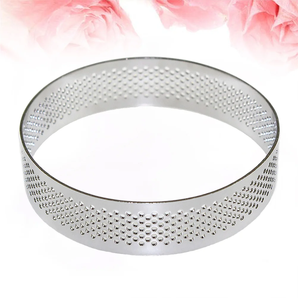 

1PC 7/8CM Stainless Steel Tart Ring Cake Ring Round Baking Mold Pastry Mold Round Perforated Tart Rings For Baking