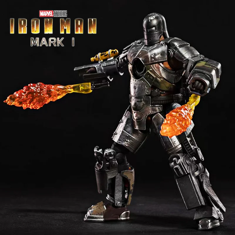 

18cm ZD Disney Marvel Iron Man Anime Avengers Marvel Iron Man Mk1 Mech Doll Hand-made Toy Robot Gift Box Model Birthday Gift