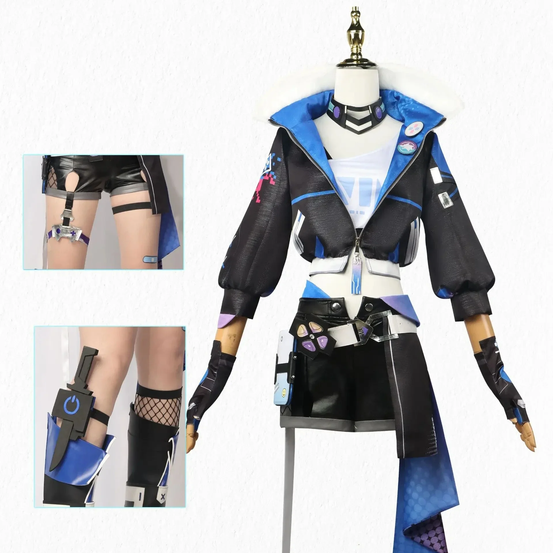 Honkai Star Rail Silver Wolf Косплей Костюм Парик Игровая Униформа Очки Серьги Stellaron Hunters