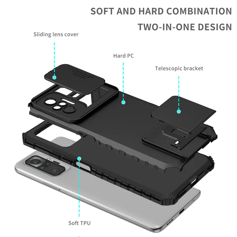 Чехол-подставка для Xiaomi Redmi Note 10 защитный чехол телефона Pro Max 10S бронированная