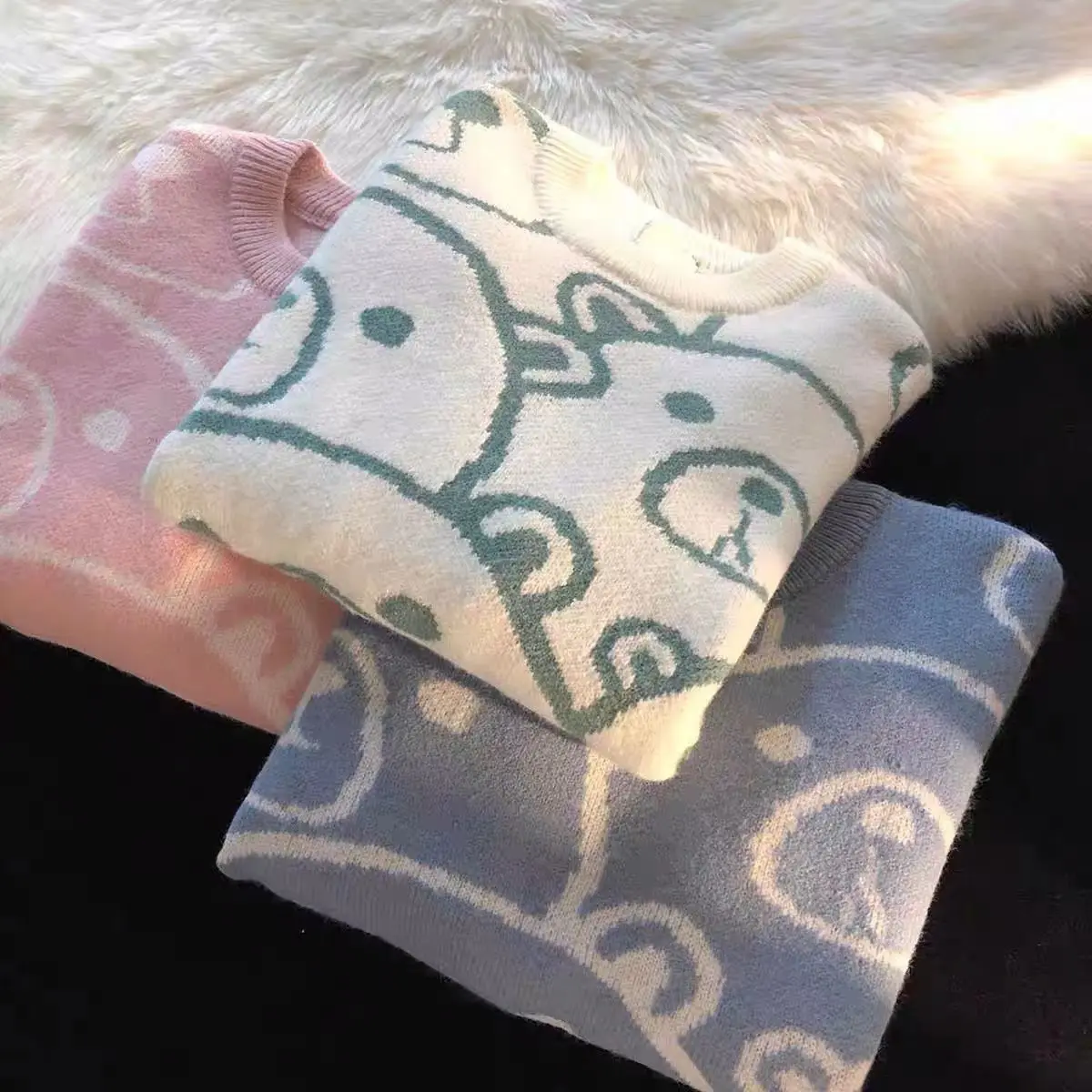 Женский свитер оверсайз аниме Y2k с длинным рукавом Уличная одежда Готическая