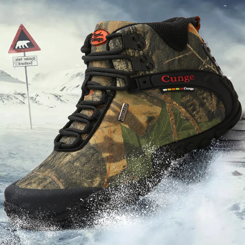 

Men Hiking Shoes Autumn Winter Mountain Climbing Ankle Snow Boots Outdoor Military Sports Trainers Size 47 Trekking Sneakers