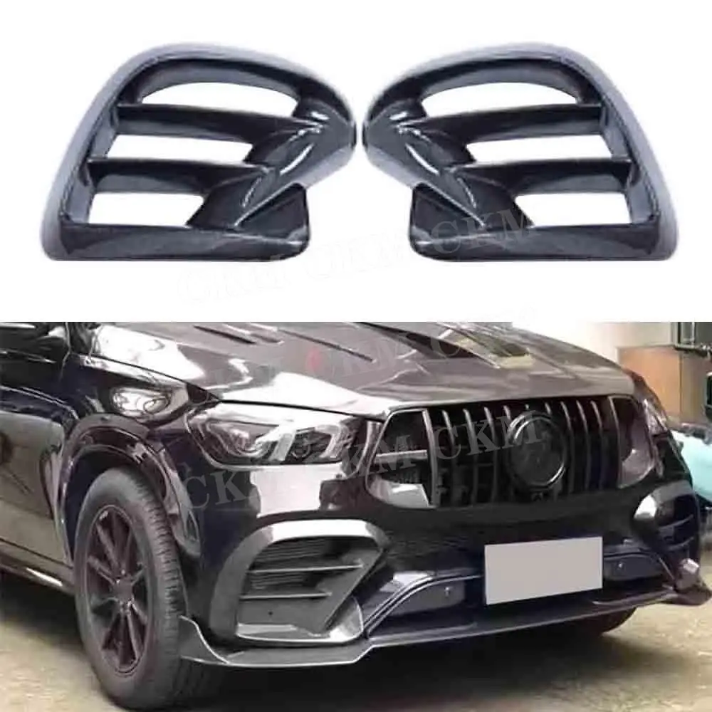 

For Mercedes Benz GLE Class W167 GLE63 AMG SUV 2020 2021 2022 Carbon Fiber Front Bumper Foglamp Air Vent Cover Trim Body Kits