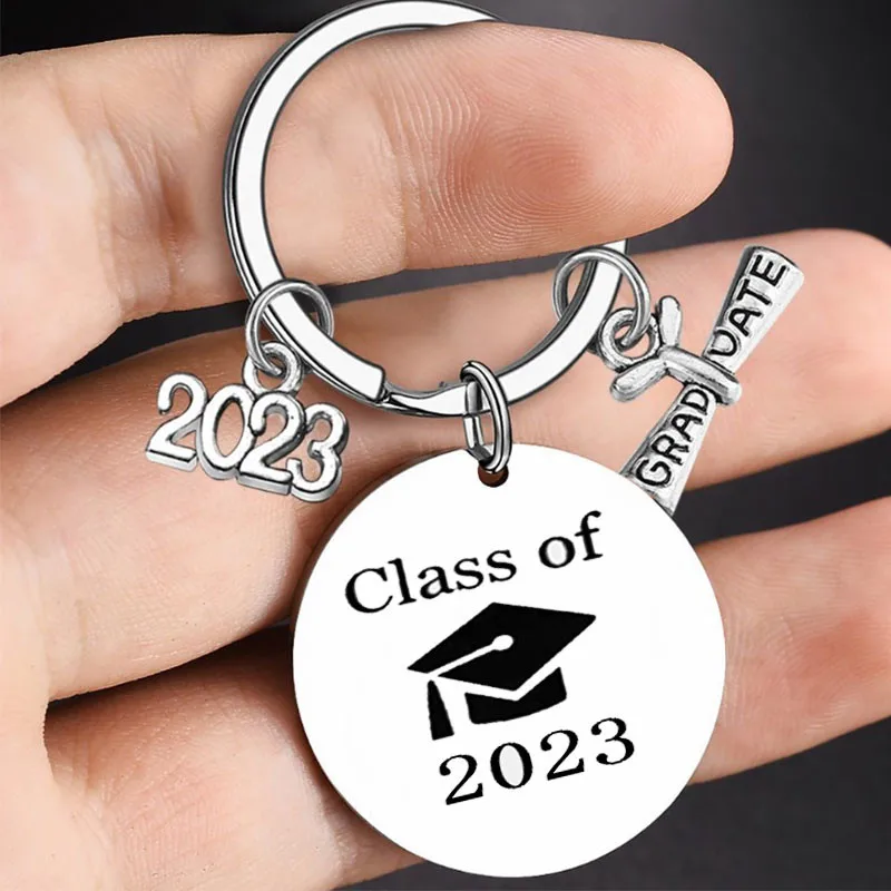 

Rinhoo Stainless Steel Personalized Class of 2023 Graduation Keychain for Women Men Fashion Teenager Student Key Ring Jewelry
