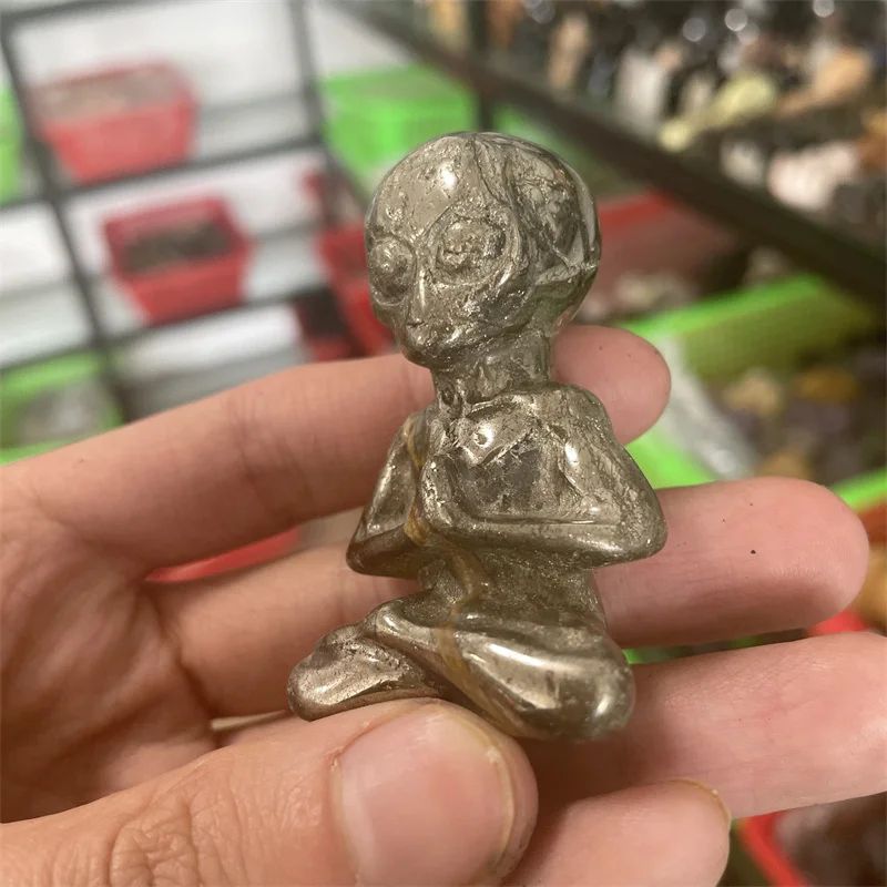 Натуральный пиритовый кварц ручная работа Йога инопланетянин кристаллы и камни