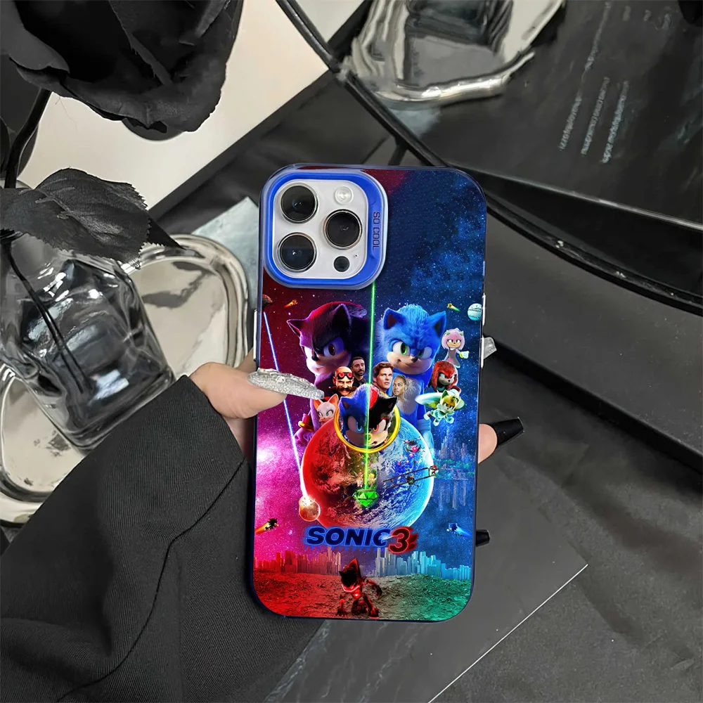 Sonic Hedgehogs 3 Phone Case For iPhone 16 12 13 14 15 Pro Max Plus Color Electroplated Silver IMD Laser Cover (art.: 3920cb5ccd8ca) - 3920cb5ccd8ca
