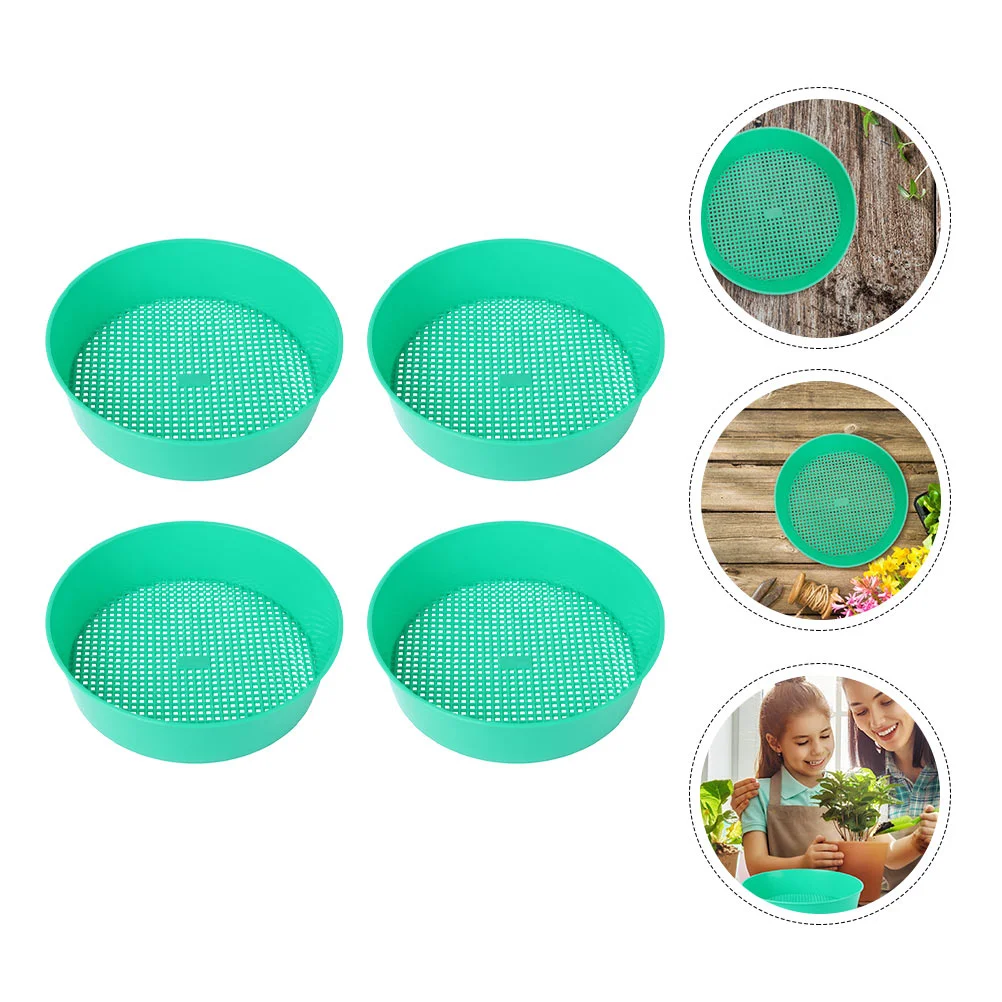 

4 PCS Rock Sieves Garden Soil Sifter Lawn Tools Panning Soil Sifter Planta Soil Sieve Grading Sieve Soil Sifting Pan