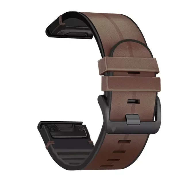 

26mm Quickfit Watch Straps For Garmin Fenix 6 6X Pro 5X 5 Plus 3HR 935 945 S60 Genuine Leather Silicone Watchband Wristband