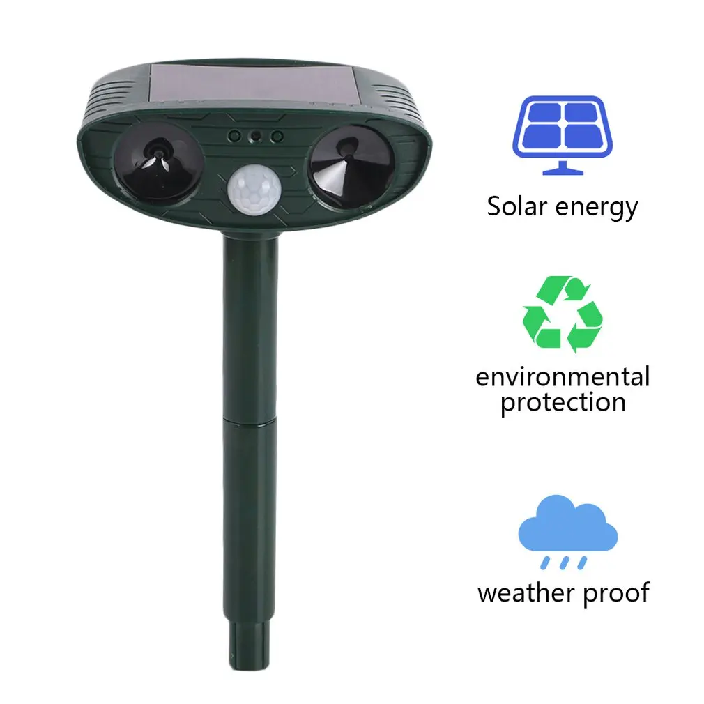 Solar Animal Repellant Ultrasonic Cat Dog Repellant Solar Powered Waterproof Animal Deterrent with 3 Vertical Rod Safety images - 6
