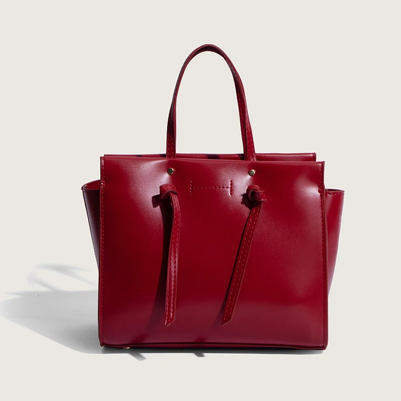 

Designer Simple Solid Shoulder Bag Woman High Quality Pu Leather Handbag Women Fashion Large Capacity Commuting Ladies Tote Bag