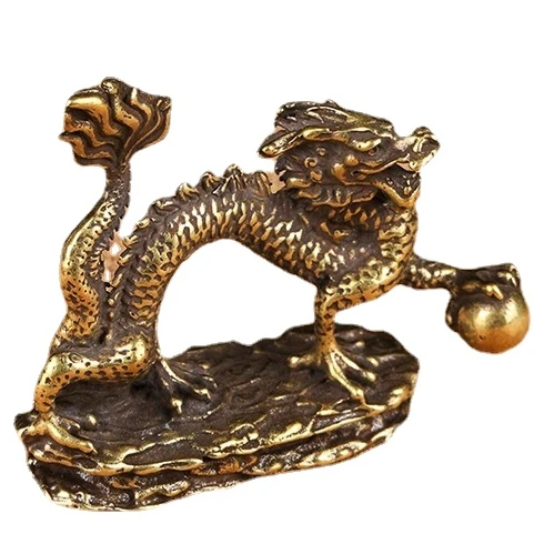

New God Beast Dragon Statue Bronze Figure Decoration Ancient Bronze Mythology, Animal Miniature Home Decoration Craft Collection