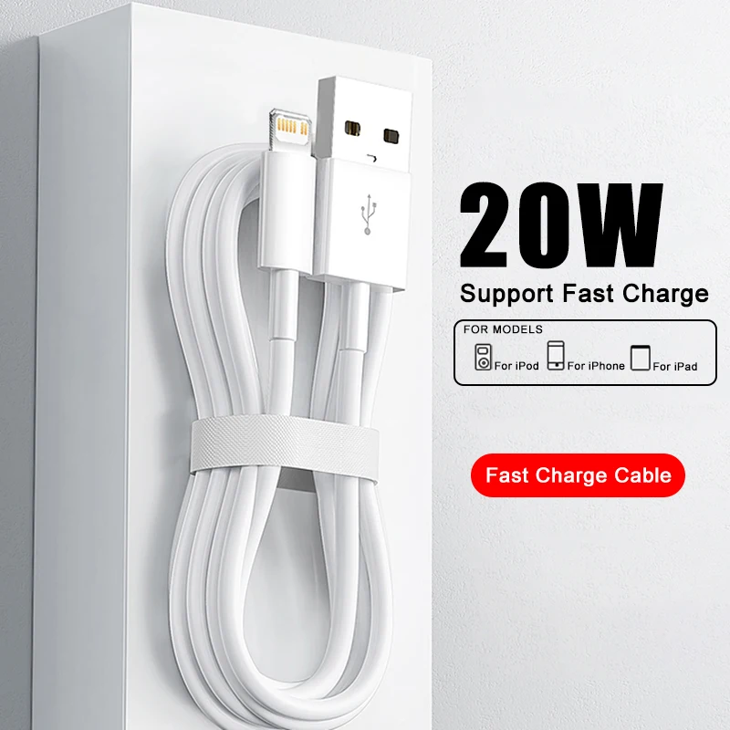 

Original USB Cable for IPhone 13 11 12 Pro Max Mini XR XS 8 7 Plus SE Fast Charging Phone Date Cable for IPad Charger Wire Cord