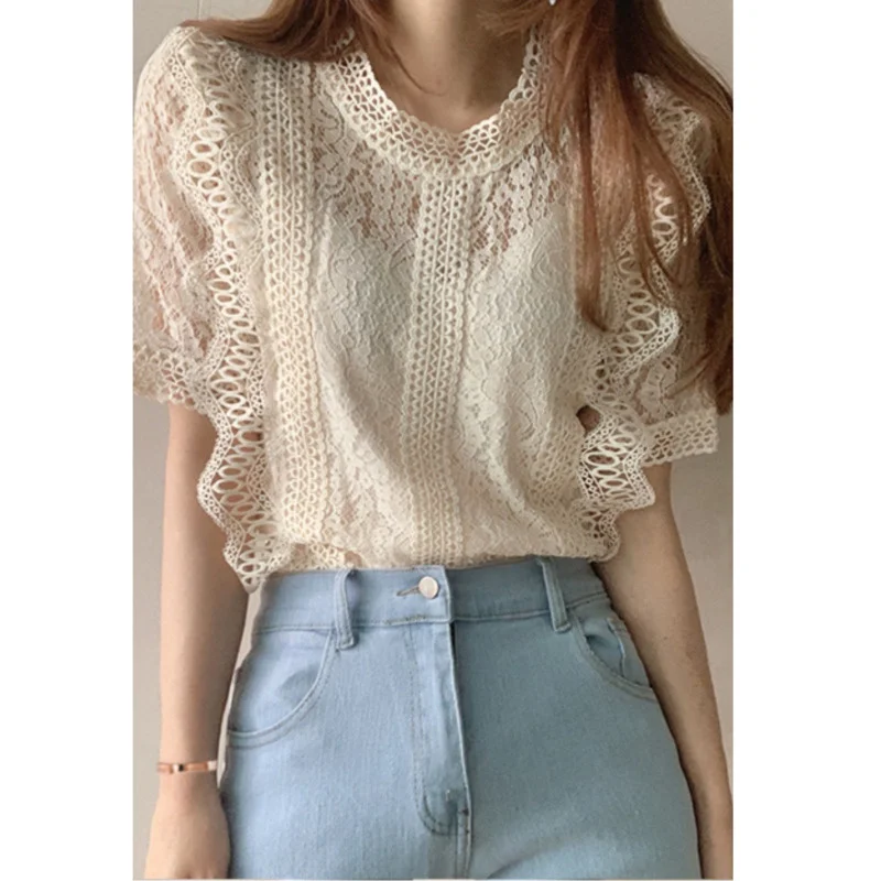 Женская блузка с воротником-стойкой однотонная Повседневная Блузка составного