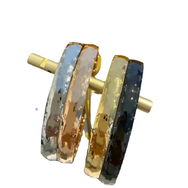 

Fashion Mini Flower Stainless Steel Open Bangle Cuff Bracelet