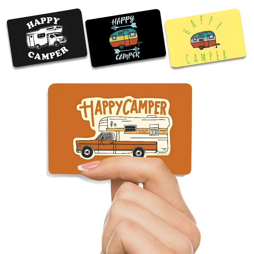 Счастливые кемперы наклейки на кожу кредитной карты для VISA банковского автобуса