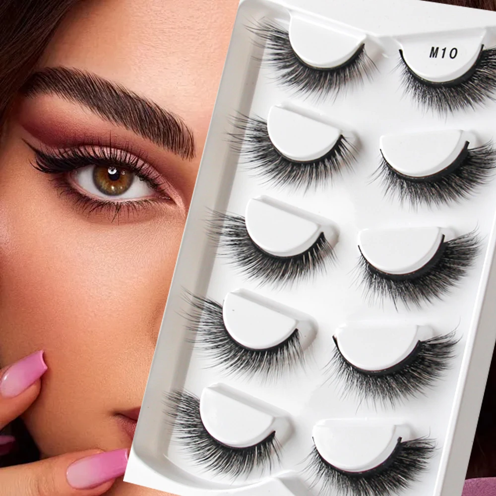 YSDO 3 / 5 Пара натуральных длинных кошачьих ресниц Пушистые накладные ресницы