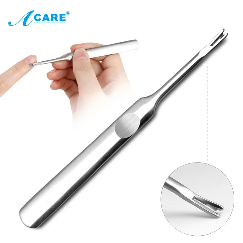 

ACARE Stainless Steel Cuticle Pushers Silver Dead Skin Cuticle Remover Trimmer Pedicure Nail Art Tool
