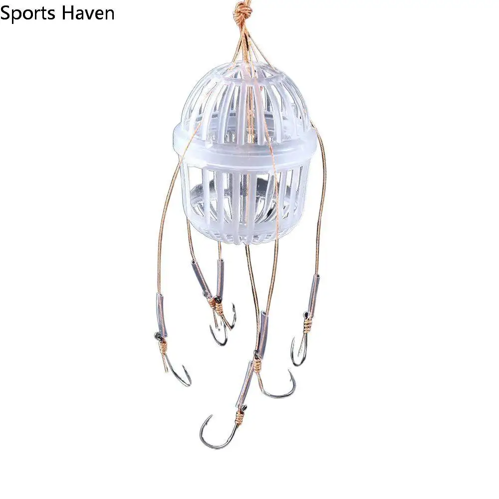 

1 PC Explosion Baits Cage with 6 Strong Hook 5*6cm Bait Feeder Cage Outdoor Fishing Tackle
