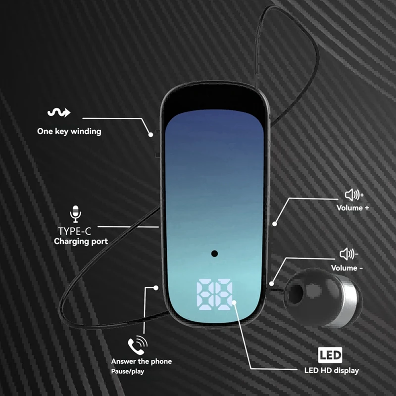 K65 Выдвижная проводная Bluetooth-гарнитура с зажимом для галстука-вкладышем и