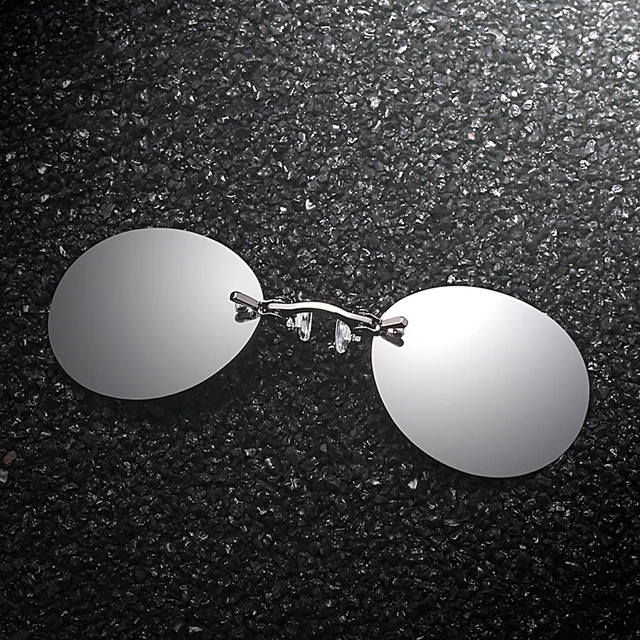 2022 New Cat Eye Nose Clip The Matrix Style Sunglasses Women Men Portable Rimless Nose Clip UV400 Sunshade Sun Glasses 4