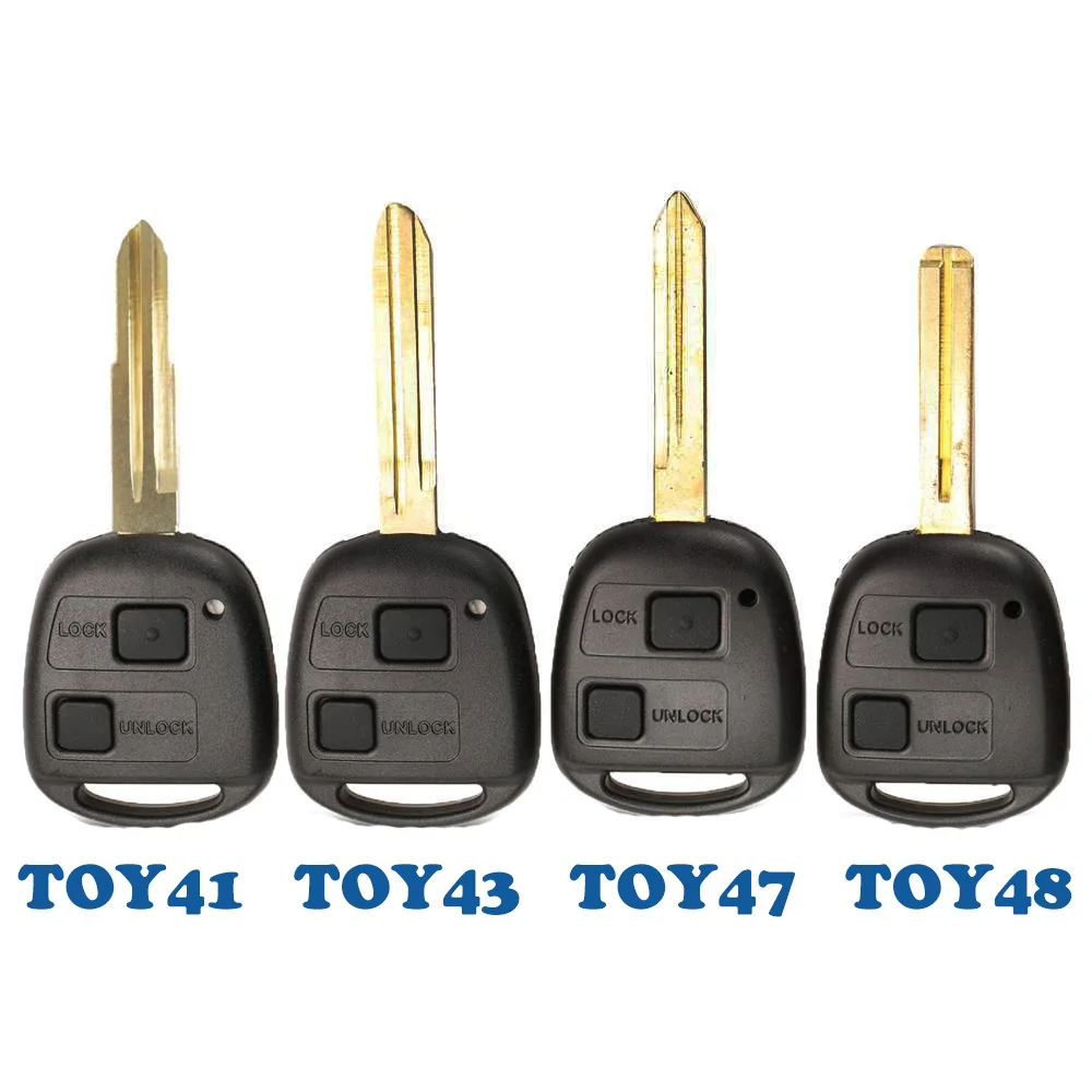

ELECKEY 2 Buttons Remote Key Case Shell For Toyota Camry Rav4 Corolla Prado Yaris Tarago Land Cruiser TOY41/TOY43/TOY47/TOY48
