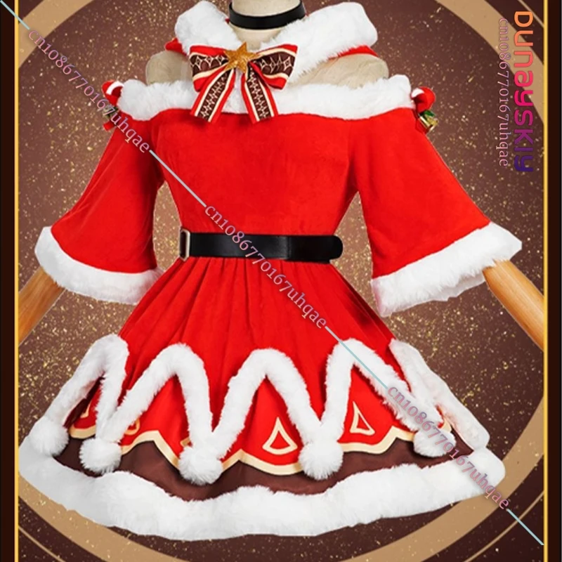 Барбара Gunnhildr Косплей Рождественский костюм Аниме Игра Genshin Impact Одежда