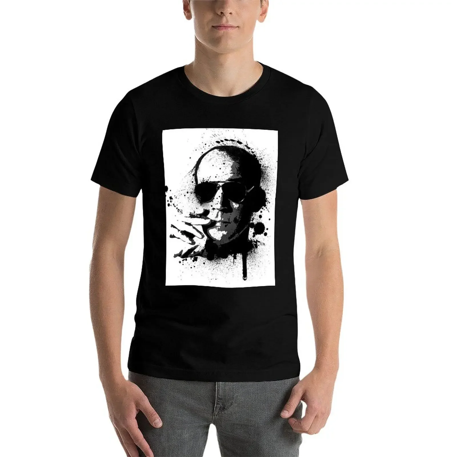 Футболка с принтом Hunter S. Thompson B&ampW кавайная одежда для мальчика футболки мужчин