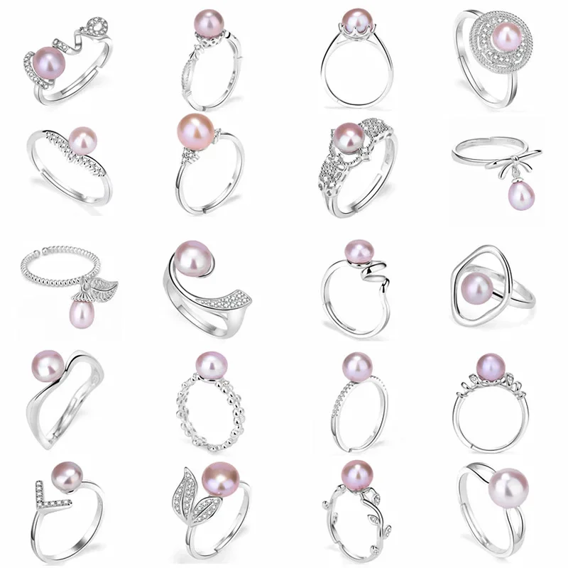 MEETSOFT 2 шт./комплект пустое кольцо из стерлингового серебра S925 пустая основа для