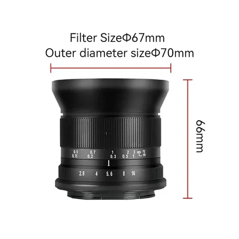Суперширокоугольный объектив 7artisans 12 мм F2.8 II APS-C с ручной фокусировкой и ручной фокусировкой для Sony A6000 Fuji X-A1 X-T20 Canon M3 R5 Nikon Z5