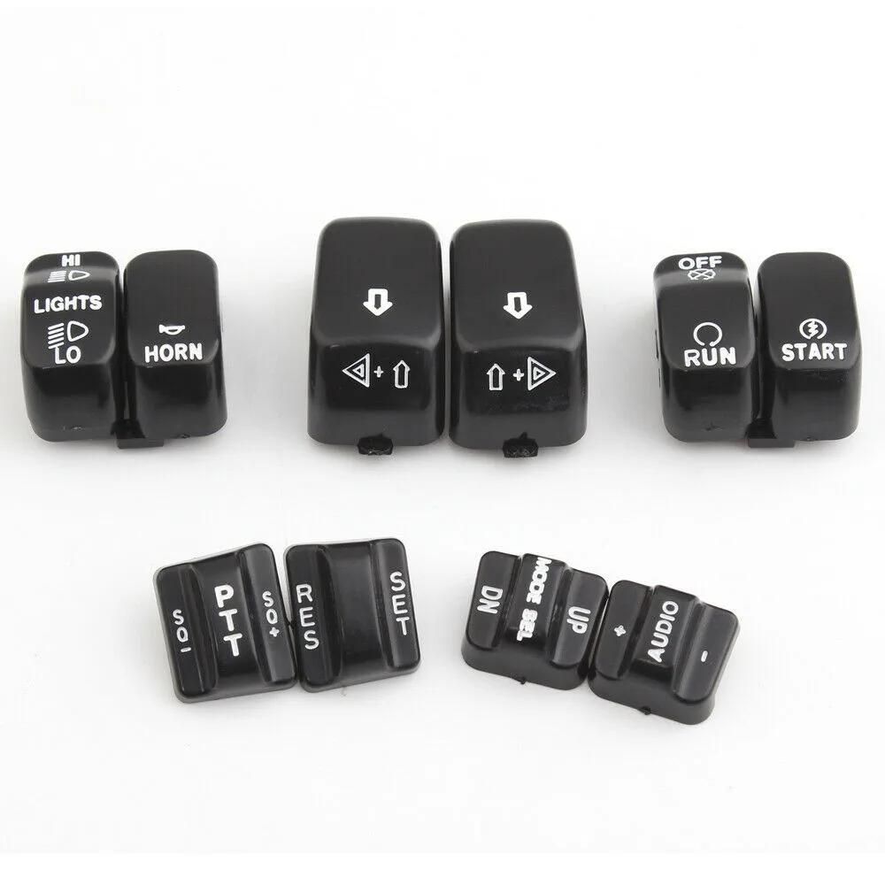 

Black Switch Cover Buttons Covers For Harley Touring 1996-2013 Hand Control Parts