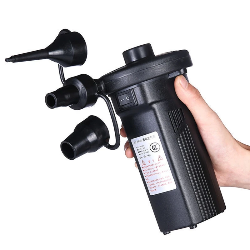

Electric Inflatable Pump 220V/12V Air Filling Compressor with 3 Nozzles for Auto Car Camping Life Buoy Boat