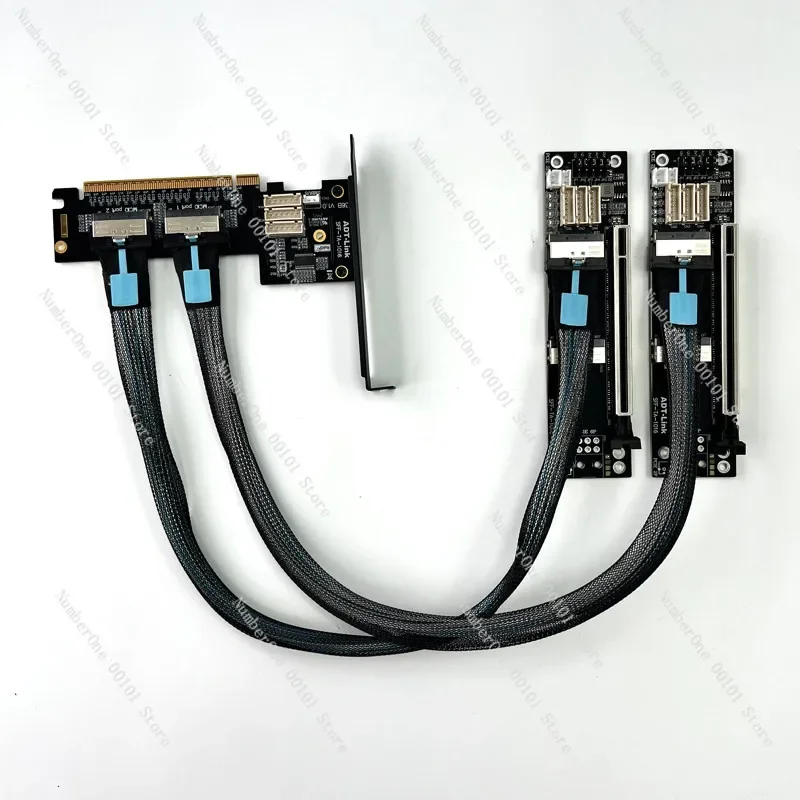 Кабель-удлинитель ADT PCIe 4.0x16 MCIO для видеокарт, поддерживает подключение одного или двух SFF-TA-1016 (art.: 3920dbb1fd225) - 3920dbb1fd225