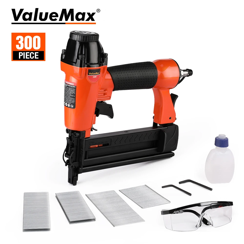 ValueMax 2 in1 Air Nail Gun Furniture Brad Nailer Pneumatic 