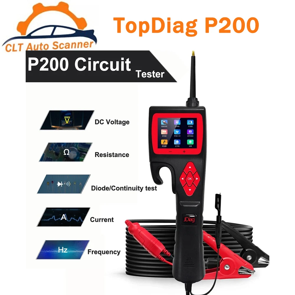 

TopDiag P200 Car Circuit Intelligent Analyzer Diagnostic Tool Upgradeable Jdiag P200 9-30V SMART HOOK Electrical Circuit Tester